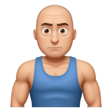 Gru from despicable me as a body builder sticker