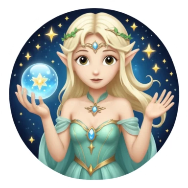 A pale blonde celestial fairy elf sticker