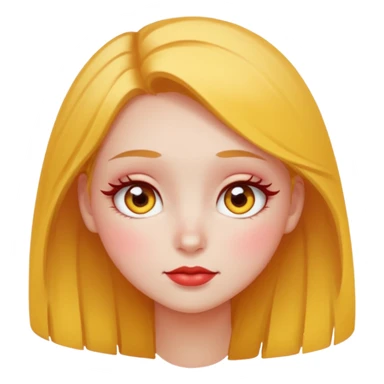 Shy pretty red cheeks blushing kong lashes sparkle yellow round  sticker