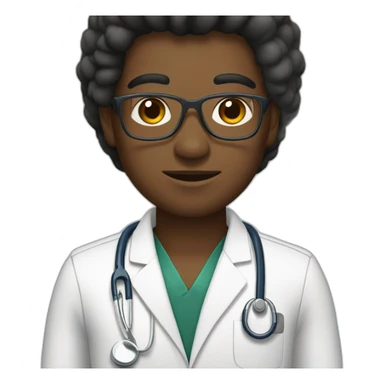 Médico de pelo negro piel blanca sticker