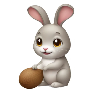 Cute rabbit with coconut  sticker