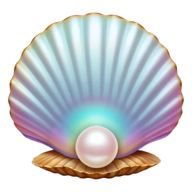 a pearl in a shell sticker
