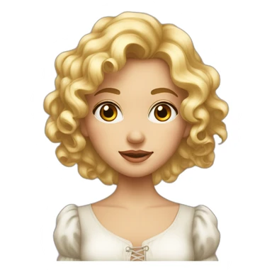 Une jeune fille aux cheveux bouclés blond vénitien sticker