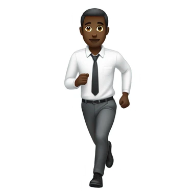 formal look of dark-skinned male running  sticker