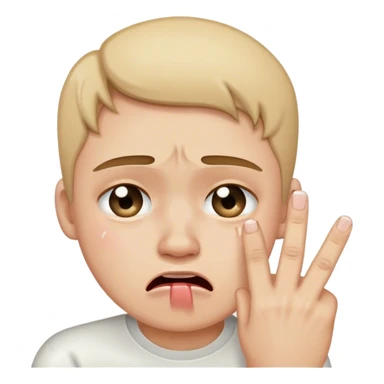 Crying face with middle finger sticker