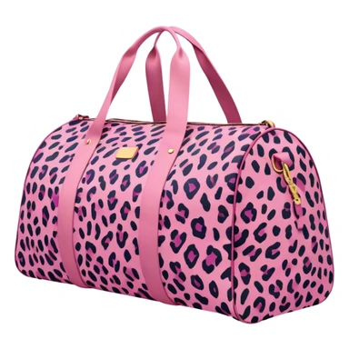 oversize pink cheetah print duffle bag with $100 price tag  sticker