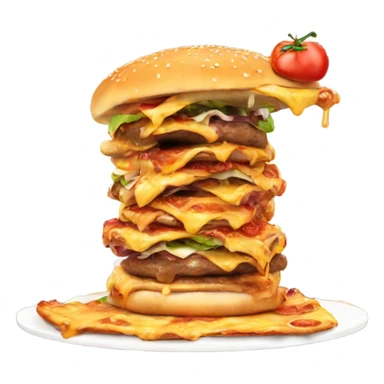 Pizza eating a burger  sticker