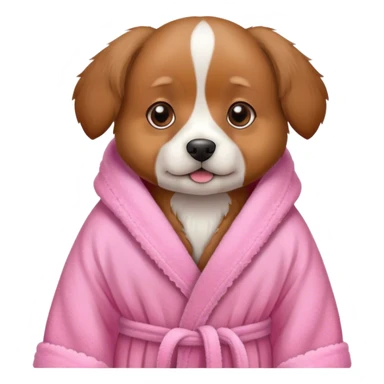 Cute dog In pink bath robe  sticker