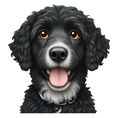 Black Aussie doodle with blue eyes sticker