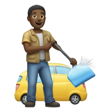 Black man washing a car  sticker