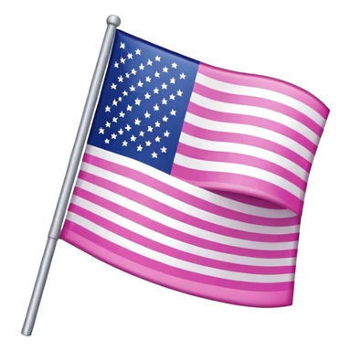 pink American flag with stars and stripes sticker