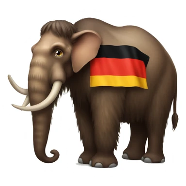 german mammoth with a German flag in his hand sticker