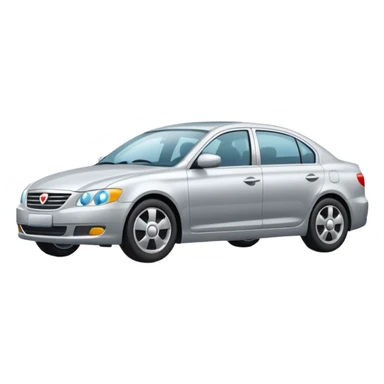 Create a realistic modern sedan on a road with reflections & shadows. sticker