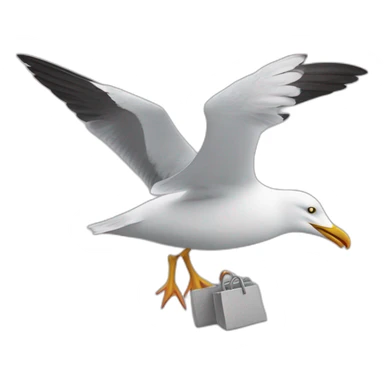 a seagull being stolen sticker