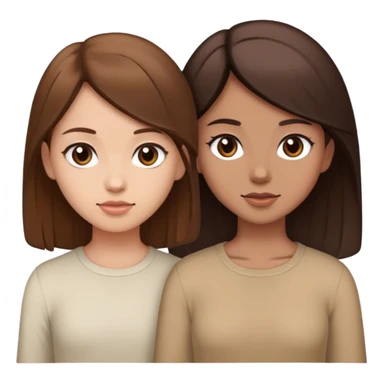 Two girl, one with Brown hair and the other with dark brown hair sticker