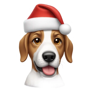 Dog wearing Christmas hat sticker