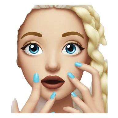 acrylic nails and eyes and mouth  sticker