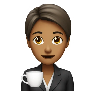 face of 30 years old female working for company 9 to six, who sick of drinking coffee but instead drinking tea when she visits cafe everyday sticker
