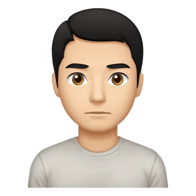 The man black hair and black eyes full body with t shirt  sticker