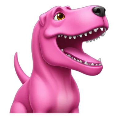 pink dog t-rex sticker