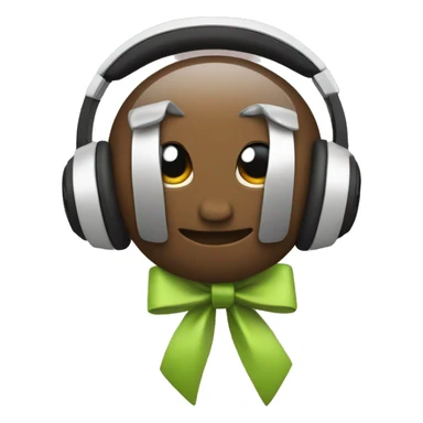 Apple max headphones with a bow sticker