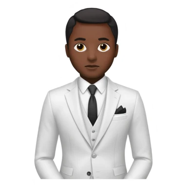 businessman, black skin, black eyes, white suit sticker