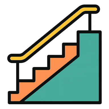 outdoor stair icon with color outline sticker