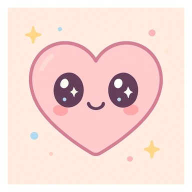heart symbol, kawaii style, cute, adorable, pastel colors sticker