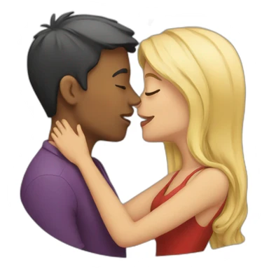 Couple kissing each other sticker