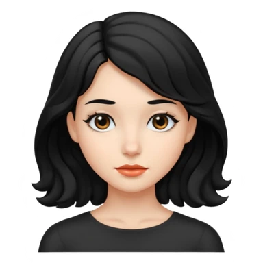 chica con pelo  negro liso y hasta los hombros  ondulada y ojos negros sticker