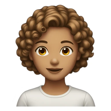 tanned girl brown hair with highlightsshort curly hair  sticker