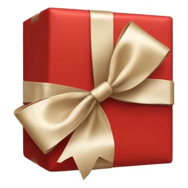 RED GIFTBOX with beige satin bow sticker