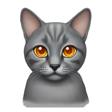gray lop-eared cat with orange eyes sticker