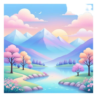 pastel scenery  sticker