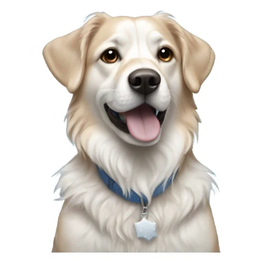 realistic solo dog portrait playing with snowflakes  sticker