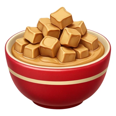 bowl with apple chunks with peanut butter sticker