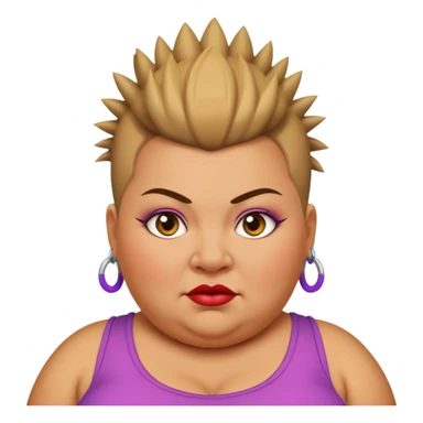 fat woman mohawk sticker
