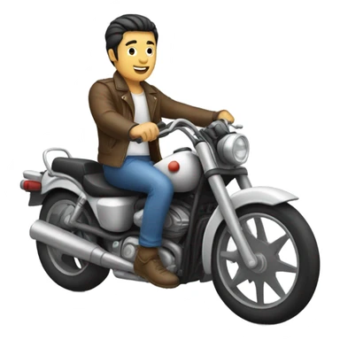 Asian man riding a motorcycle  sticker