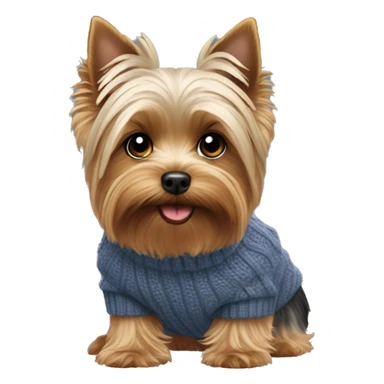 Yorkie wearing sweater sticker