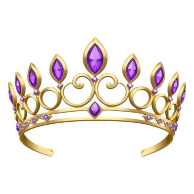 gold headband tiara with purple diamonds sticker