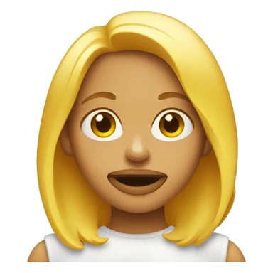 Girl emoji with a yellow bone in her mouth sticker