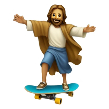 Jesus Christ riding skateboard sticker