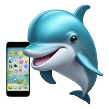 A dolphin with a smartphone sticker