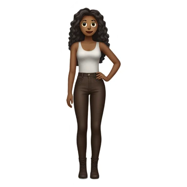 Dark brown High waisted leather pants sticker