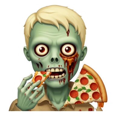 zombie eating pizza slice sticker