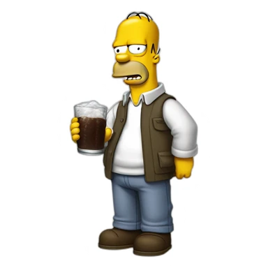Homer Simpson buvant un coca sticker