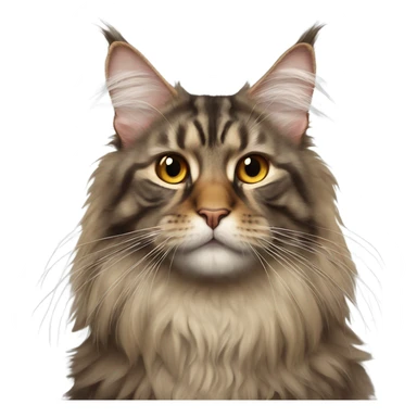 Maine Coon with a stupid face and butterfly on his nose sticker