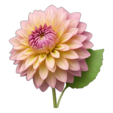 Dahlia with leaves sticker