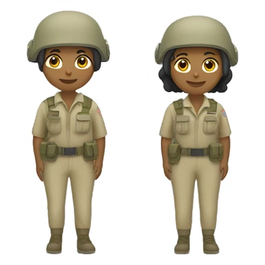 operator dressed in khaki color with a milatary helmet, without glasses, without headset, preferably female white sticker