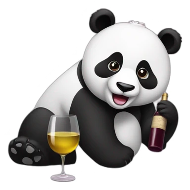 Panda bear with wine sticker
